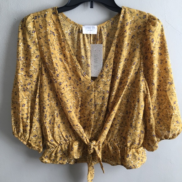 Sienna Sky Tops - Mustard Color Floral Blouse